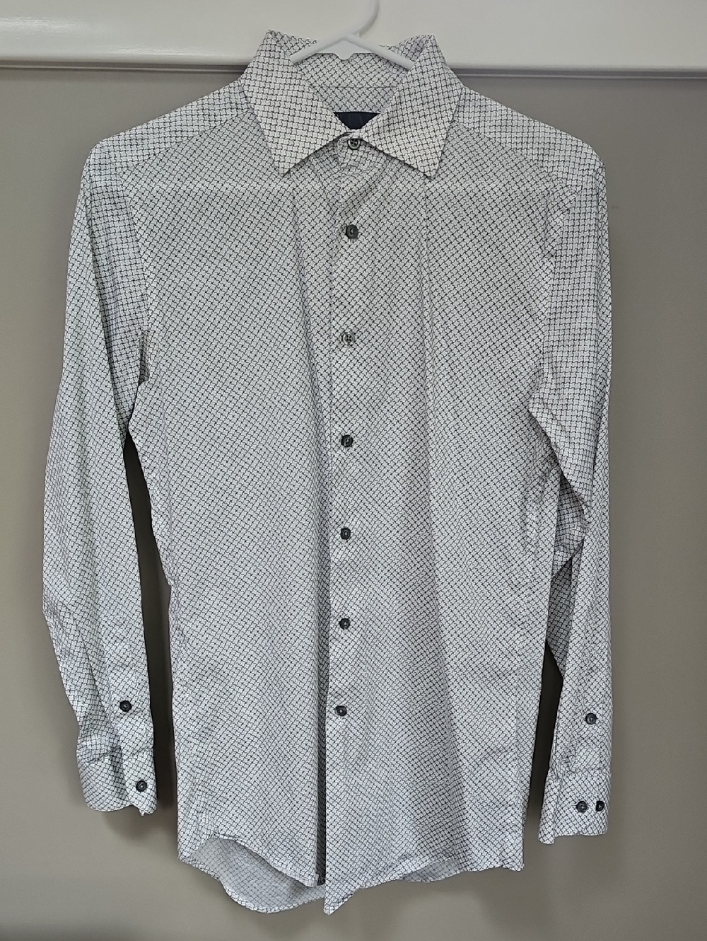 Alfani Boy Teen White Micro-Pattern Dress Shirt